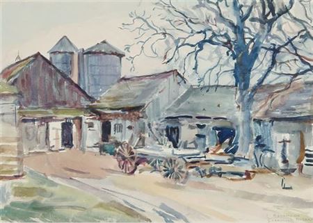 F Richardson Murray : FARMING SCENE