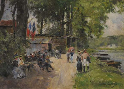 Pierre Louis Leger Vauthier : Guinguette en bord de Marne