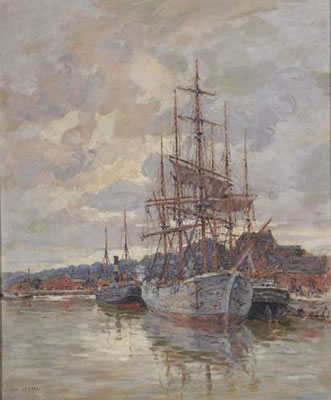 Léon Leclerc : Navire au port