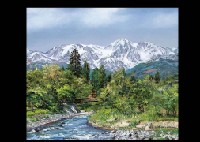 Nobuo Kurosawa : Hakuba in Early Summer(Hime River and the bridge)