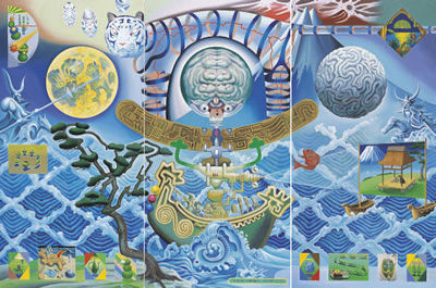 Tiger Tateishi : Moon-Sea-Brain - Sea of Seven Happiness--triptych