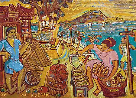 Paul Husner : Sanur and Beyond : Selling Corn outside Museum Le Mayeur II