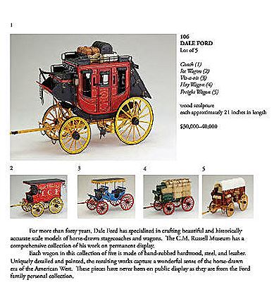 Dale Ford : Coach (1), Ice Wagon (2), Vis-à-vis (3), Hay Wagon (4), Freight Wagon (5)