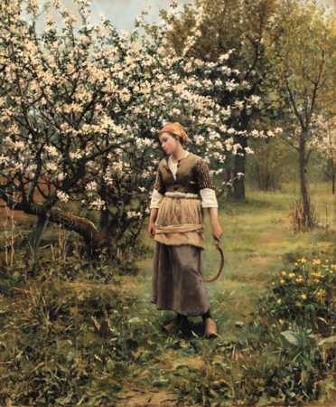 Daniel Ridgway Knight : Coming from the Garden