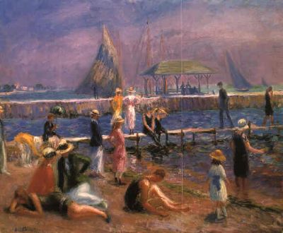 William James Glackens : Town Pier-Blue Point, Long