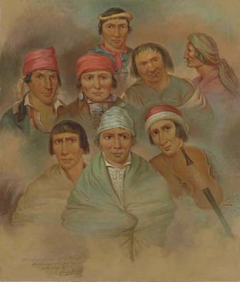 George Winter : Eight Potawatomi Natives