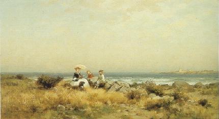 Alfred Wordsworth Thompson : Reading by the Sea