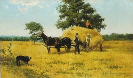 Frank Russell Green : Haying in August