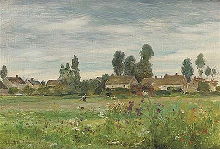 Walter Griffin : View of a village, France