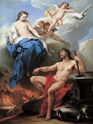 Carle Van Loo : Venus requesting Vulcan to make arms for Aeneas