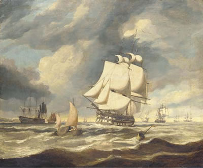 Miles Edmund Cotman : The fleet an anchor