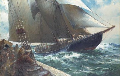 Jack Lorimer Gray : The celebrated Canadian schooner Bluenose at sea