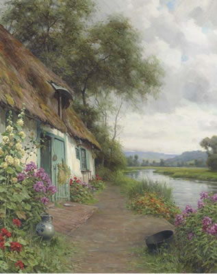 Louis Aston Knight : A Riverside Cottage