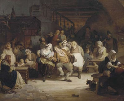 August de Wilde : Figures in a Tavern