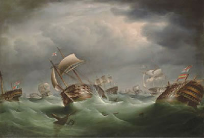 Richard Barnett Spencer : The battle of Trafalgar; The Storm after the battle  (2)