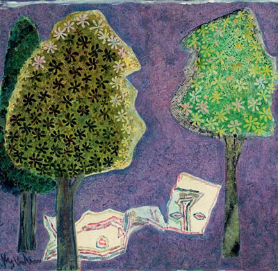 Krishnaji Shamrao Kulkarni : Untitled (Woman and a tree)