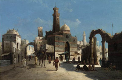 August von Siegen : A Street Scene in the Levant