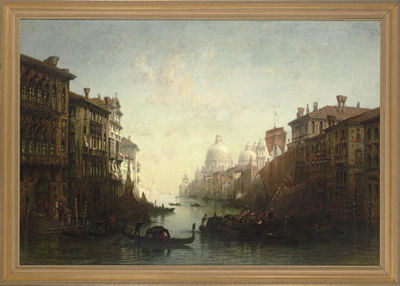 Johann Friedrich Hennings : Gondolas on the Grand Canal