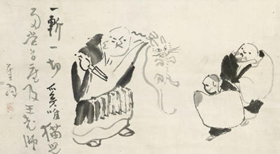 Sengai Gibon : Nanquan chopping the kitten in two