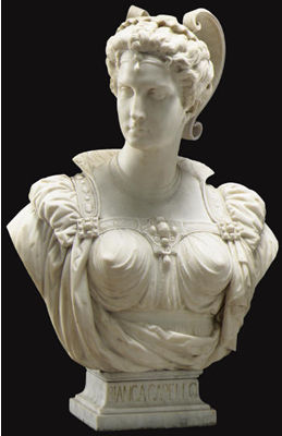 Adele D'Affry Marcello : FRENCH MARBLE BUST OF BIANCA CAPELLO