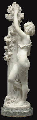 Charles Theodore Perron : A FRENCH MARBLE FIGURE OF A MAIDEN