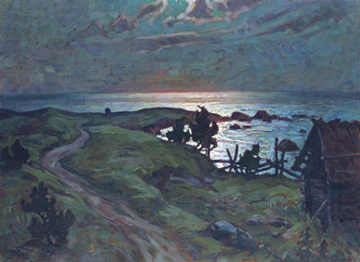 Anatole Dmitrevich Kaigorodov : COASTAL PATH AT DUSK