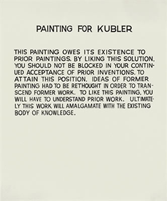 John Anthony Baldessari : Painting for Kubler