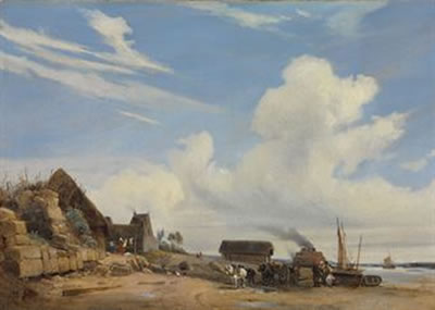 Charles Louis Mozin : Bord de Mer a Trouville