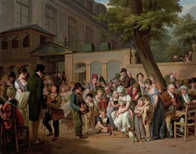 Louis-Leopold Boilly : The entrance to the Turkish Garden Café