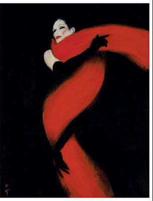 Rene Gruau : LA FEMME EN NOIR, CIRCA 1980