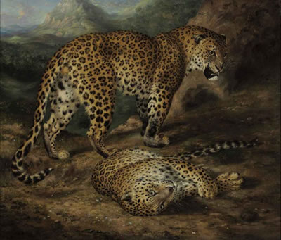 William Huggins : Two leopards