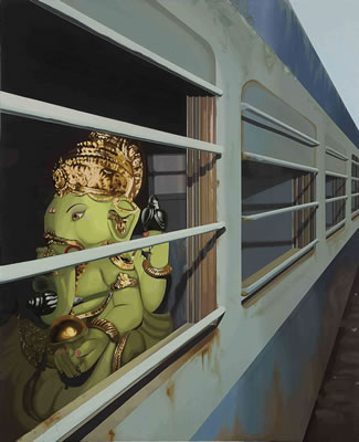 Prajakta Palav Aher : Untitled - I (Ganesha on a Train)