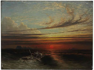 James Francis Danby : Sunset at sea after a storm