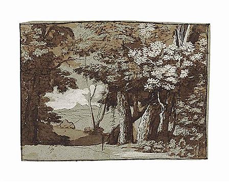 Claude Le (Gellee) Lorrain : A wooded landscape