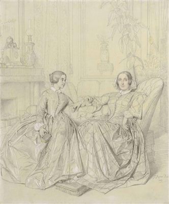 Jean-Auguste-Dominique Ingres : Comtesse Charles d'Agoult, née Marie d'Agoult, and her daughter Claire d'Agoult