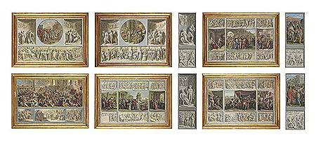 Luigi Ademollo : Ten scenes after the Antique with trompe l'oeil bas-relief friezes  (10)