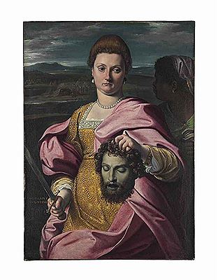 Agostino Achille Carracci : Portrait of Olimpia Luna as Judith and Melchiorre Zoppio as Holofernes