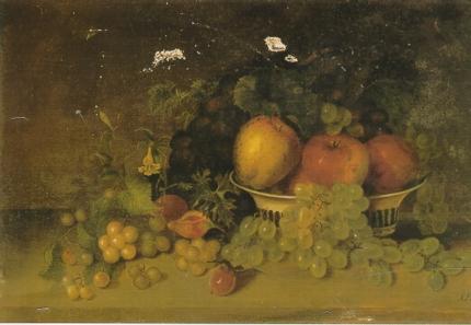 Mary Jane Peale : Still Life with Apples, Grape