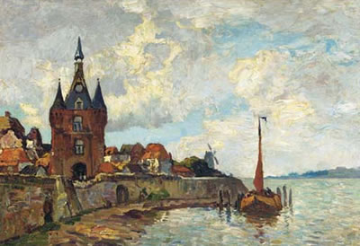 Charles Dankmeijer : De Lekpoort, Vianen: city gate by the river Lek