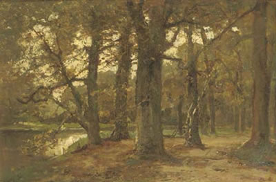 Frits Mondriaan : Vijver in 't Haags Bosch: a pond in a forest