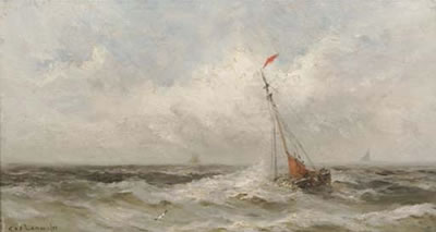 Gerard Van Der Laan : Sailing vessel on open watr