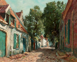 Jan Van Vuuren : A Sunlit Village Street