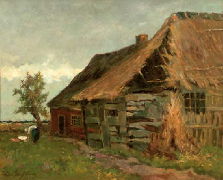 Willem Johannes Weissenbruch : By the Farmhouse