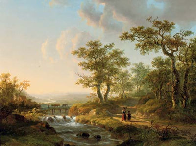 Willem De Klerk : Along the river in an undulating summer landscape