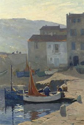 Willem Alexander Knip : Kleine Visserhaven: fishermen in the harbour of St. Tropez