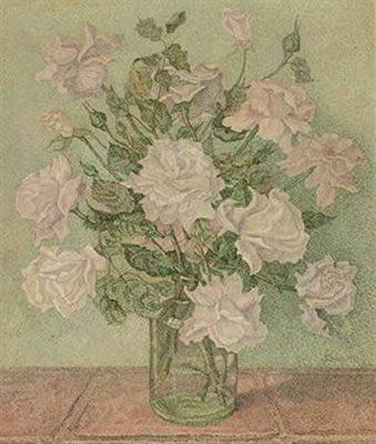 Jacob (Jaap) Nieweg : Pink and white roses