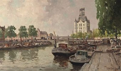 Gerardus Johannes Delfgaauw : A view of the Witte Huis, Rotterdam