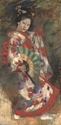 Edward Atkinson Hornel : Dancing Geisha Girl