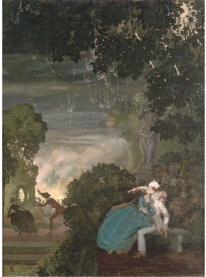 Konstantin Andreevich Somov : Pierrot and a lady