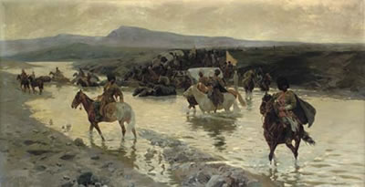 Franz Alexeevich Roubaud : The river crossing